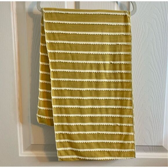 Infinity Scarf Scallop Detail Mustard Spring Fall Summer Winter - Picture 5 of 6